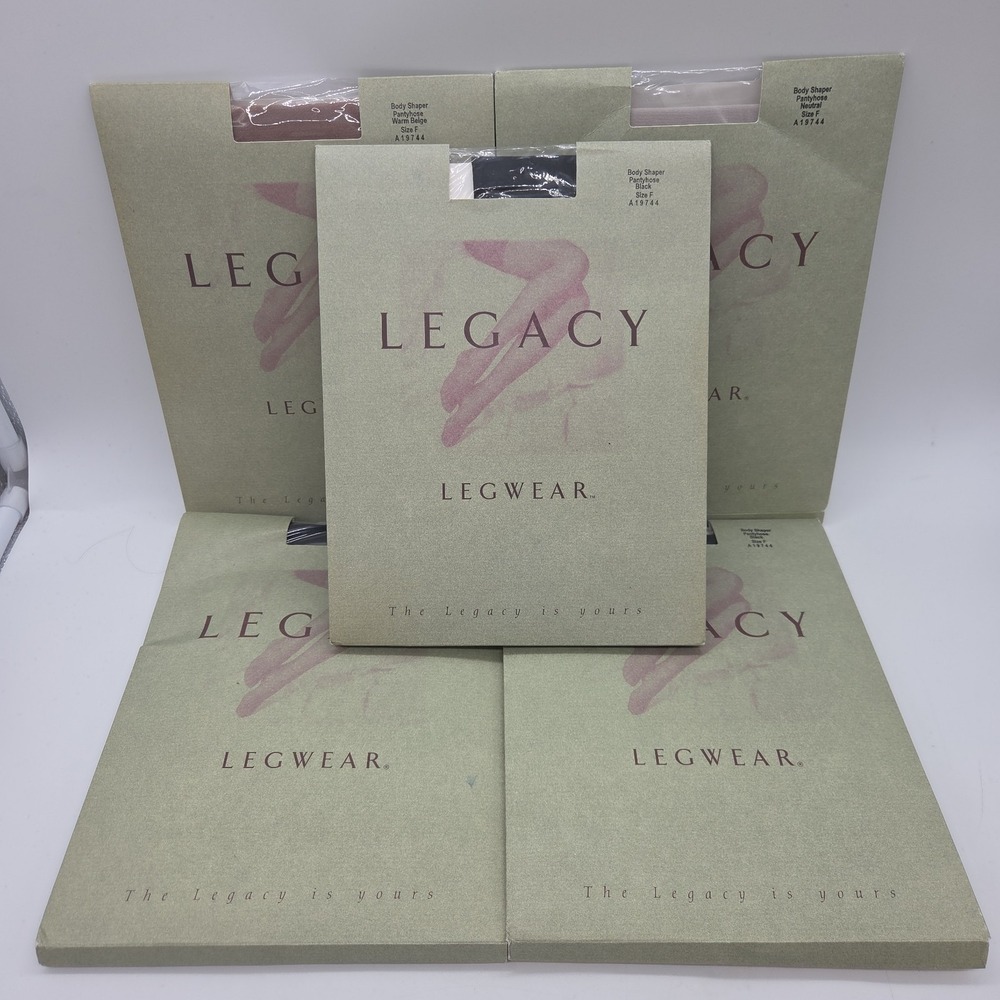 NEW 5x QVC Legacy Body Shaper Pantyhose Plus Size F 2XL Black Warn Beige Neutral